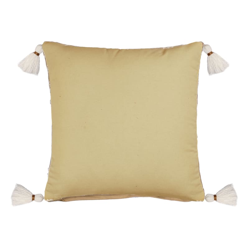 Honeybloom Yellow Embroidery Throw Pillow, 20"