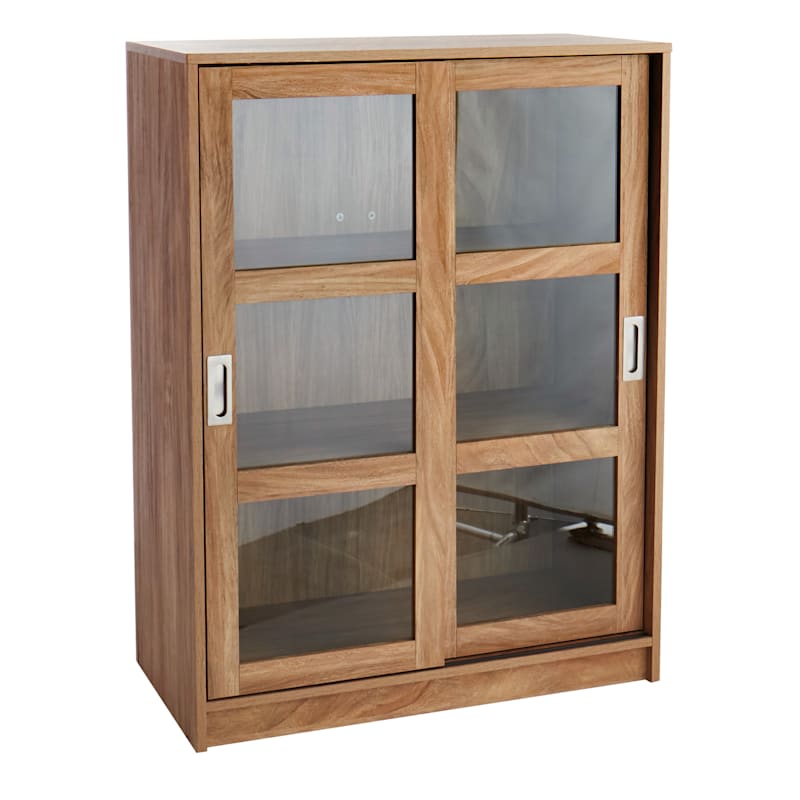 Honeybloom Fullerton 3-Shelf Sliding Door Cabinet