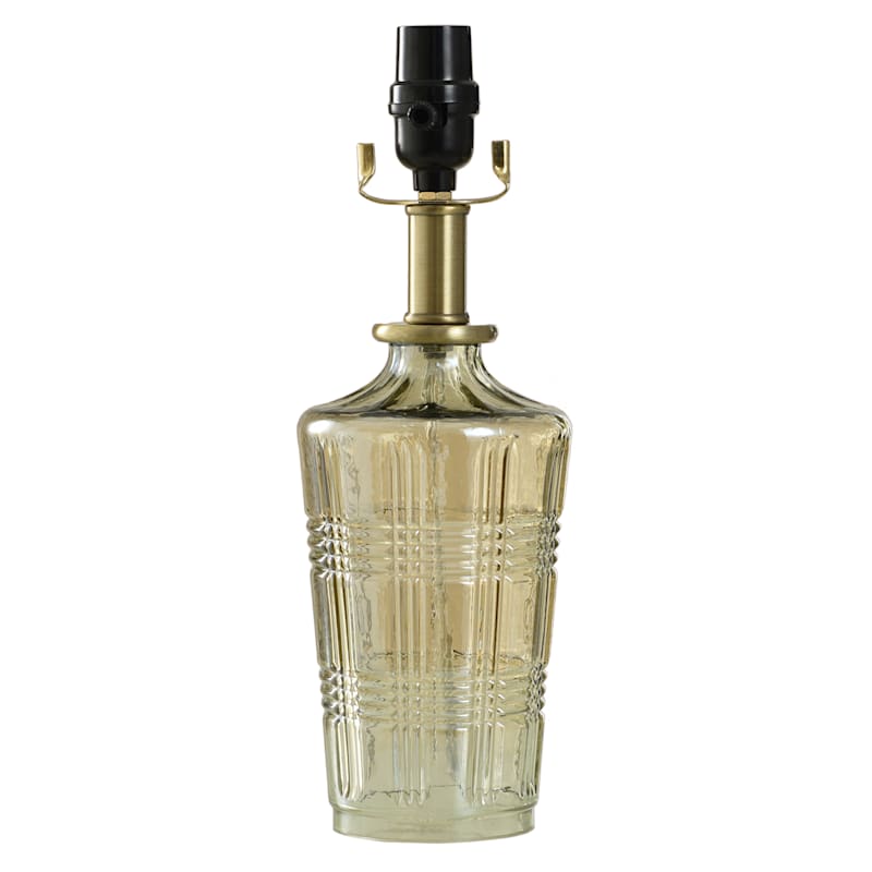 Grace Mitchell Iridescent Amber Cut Glass Accent Lamp, 13.5"