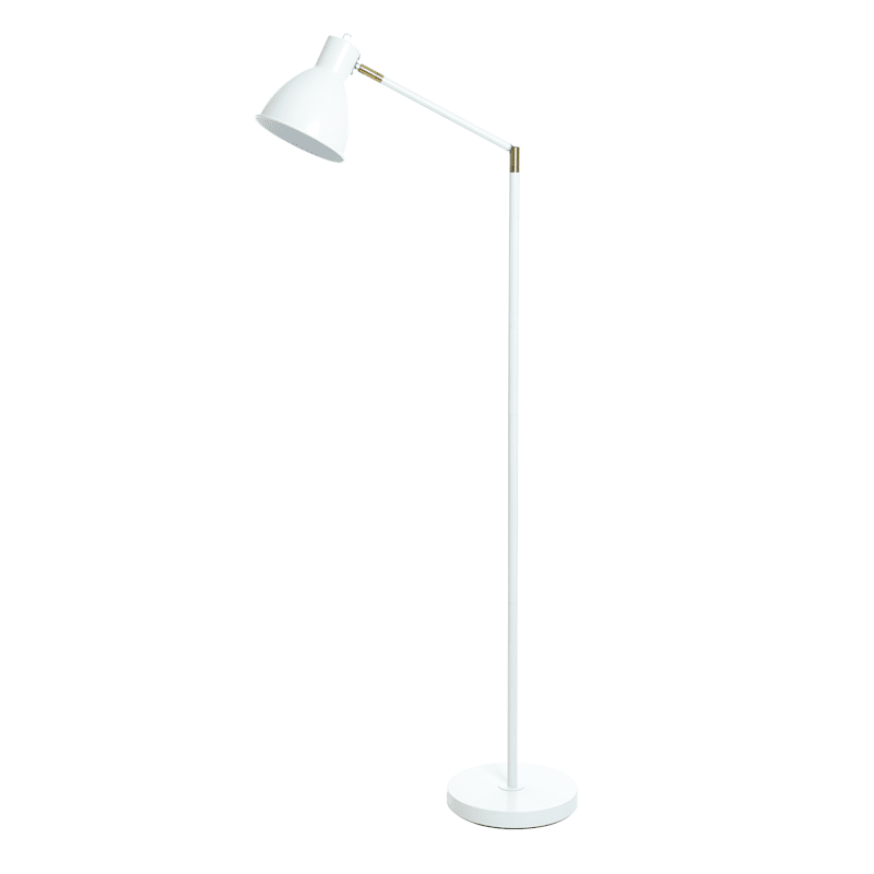 White & Brass Task Floor Lamp, 65