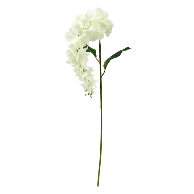 White Hanging Hydrangea Floral Stem, 26"