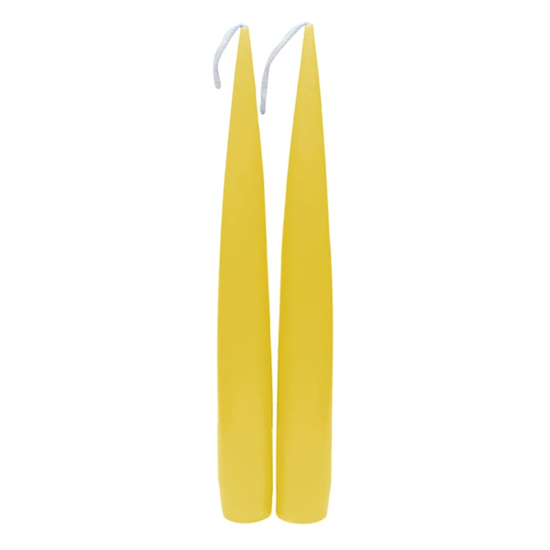 2-Pack Yellow Taper Candles, 8"