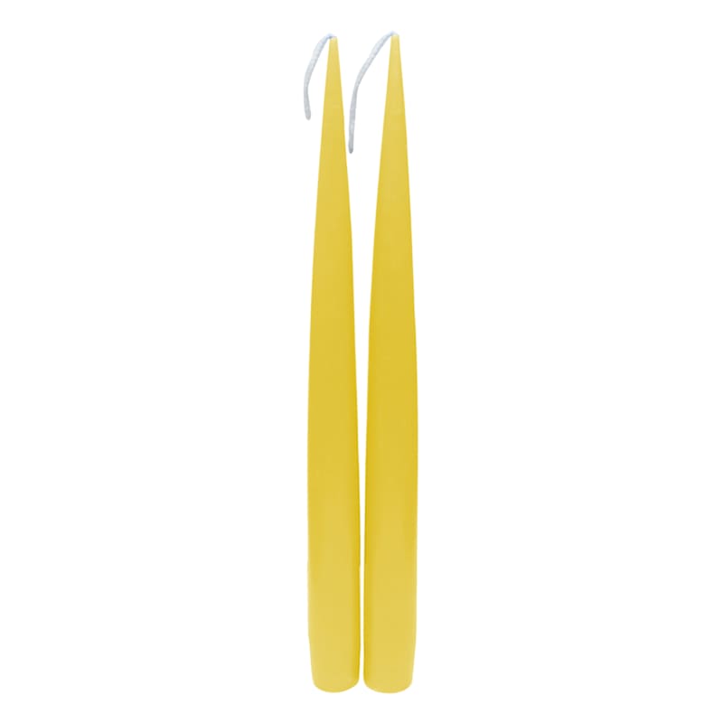 2-Pack Yellow Taper Candles, 10"