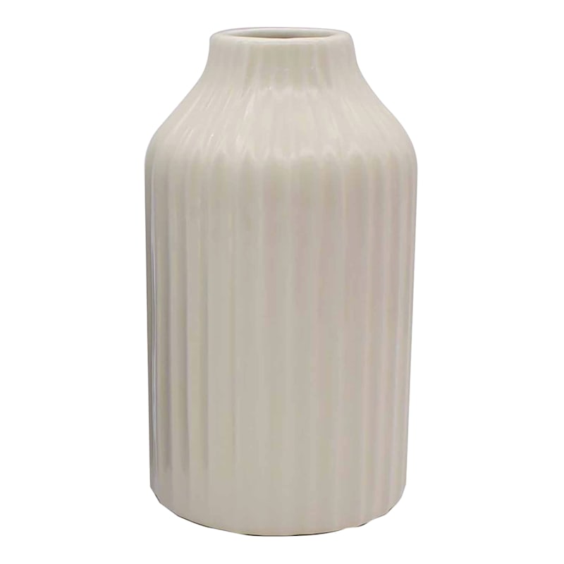 Ty Pennington 8In White Ceramic Vase