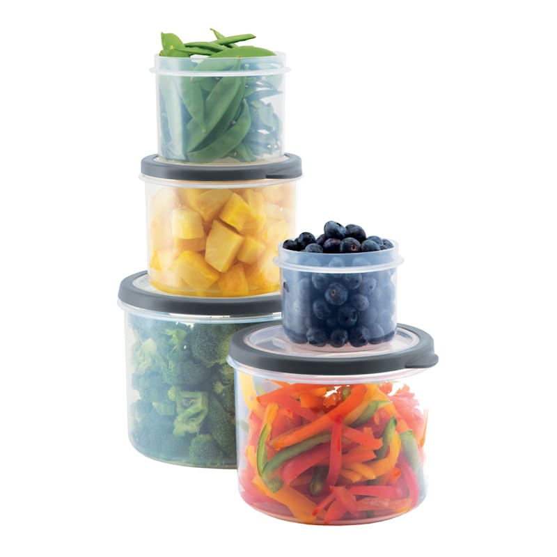 Round Plastic Containers with Vent (10 Piece Set)