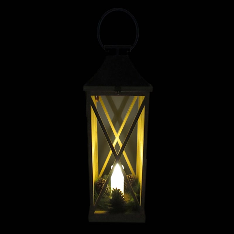 Ty Pennington Wooden LED Candle Lantern, 30"