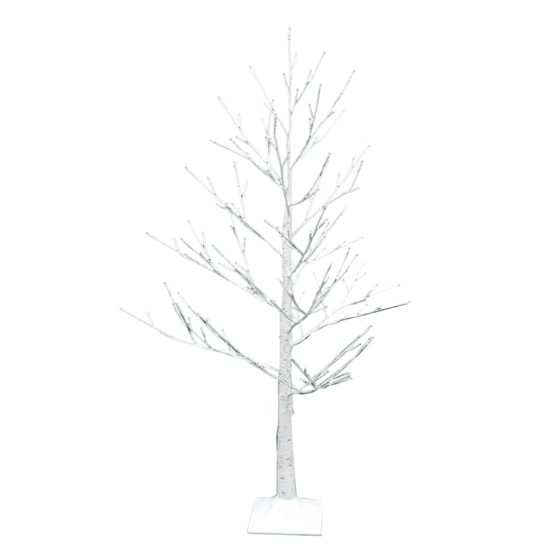 Honeybloom Pre-Lit White Birch Tree, 4'