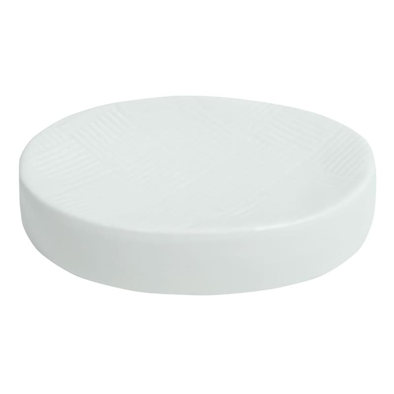 White Ceramic Bath Soap Dish, Small