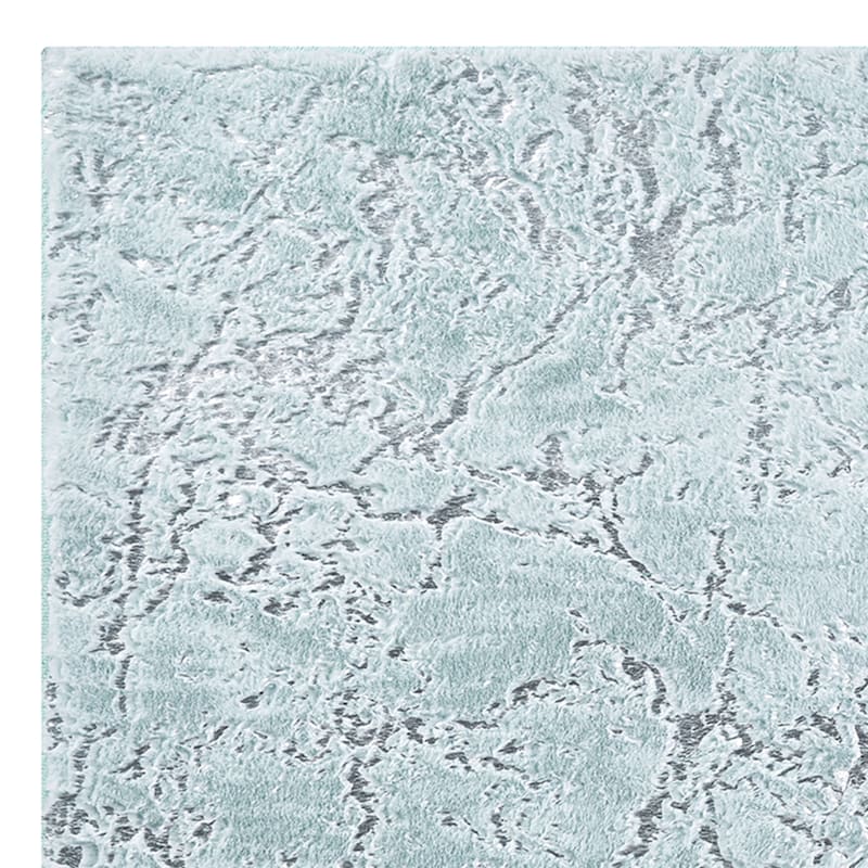 Laila Ali Foiled Icey Blue Faux Fur Accent Rug, 24x36