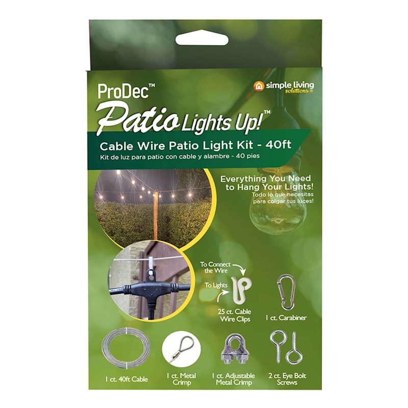 Patio Lights Up Cable Wire Kit, 40'