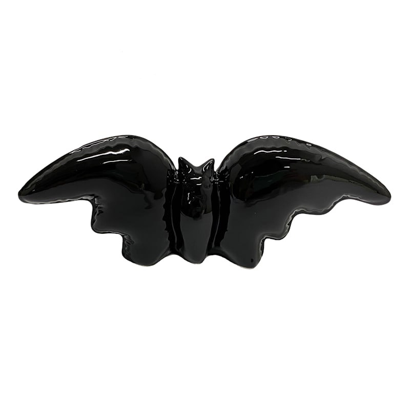 Ceramic Black Bat Halloween Decor, 9.5" | At Home