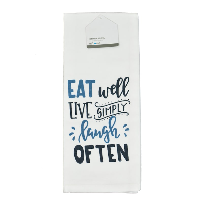 Eat Well Laugh Often Kitchen Towel
