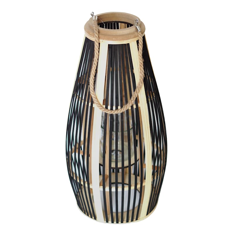 Bamboo Glass Lantern, 34"