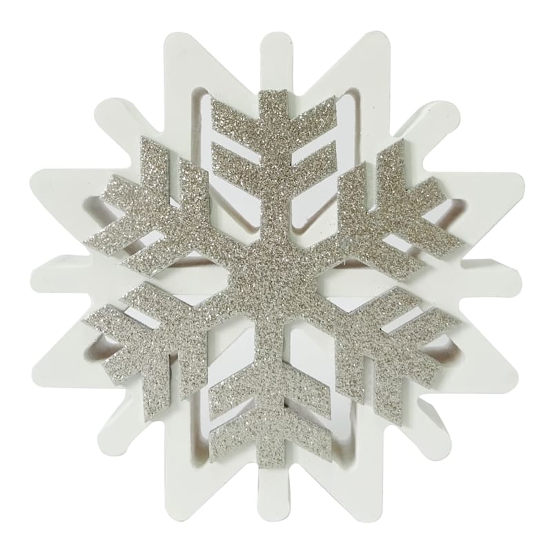Found & Fable Glittered Snowflake Table Decor, 6