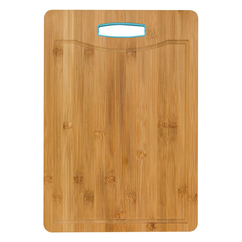 Bamboo Cutting Board with Silicone Handle, 11 x 8