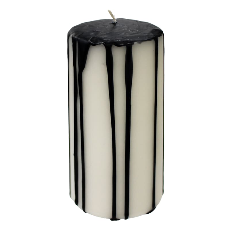 Black Drip Halloween Pillar Candle, 6" | At Home
