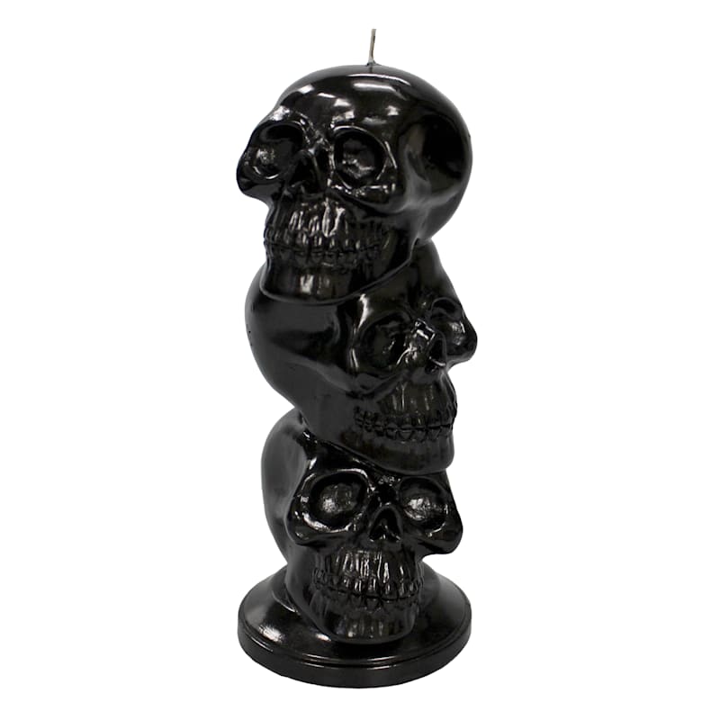 Black Skull Stack Halloween Candle, 7" | At Home