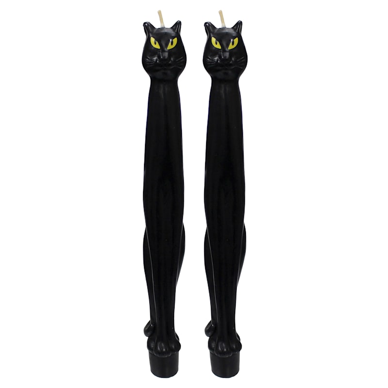 2-Pack Black Cat Halloween Taper Candles, 10" | At Home
