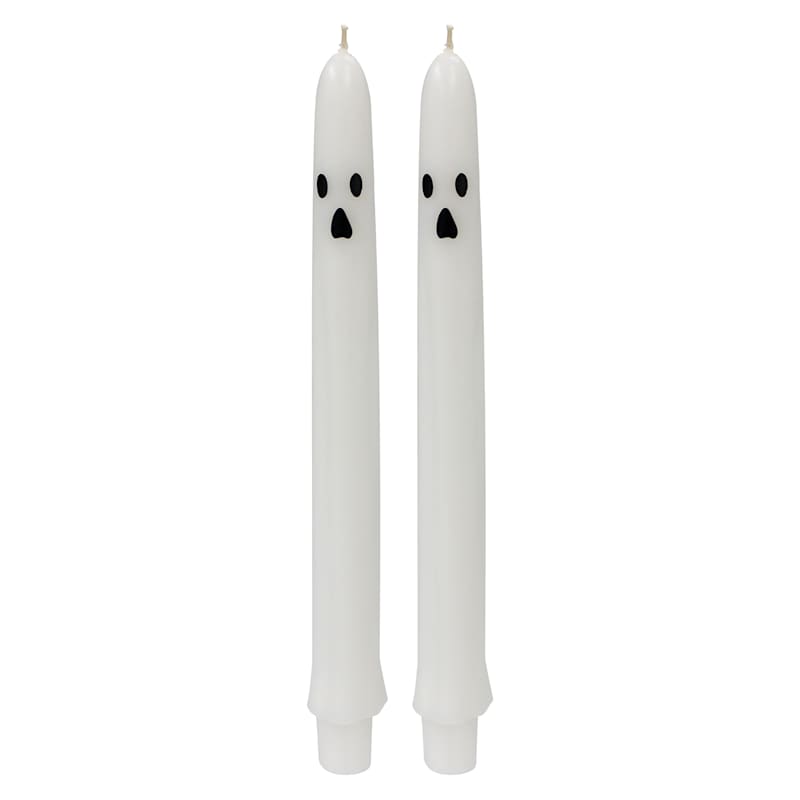 2-Pack White Ghost Halloween Taper Candles, 10" | At Home
