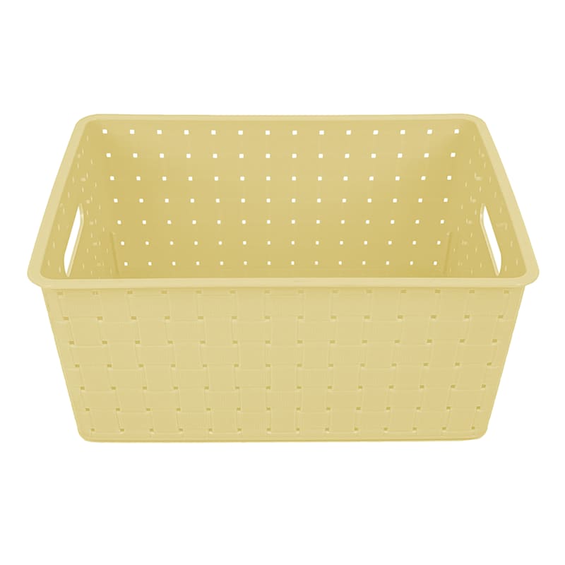 10X7X5 Strap Design Weave Basket- Popcorn