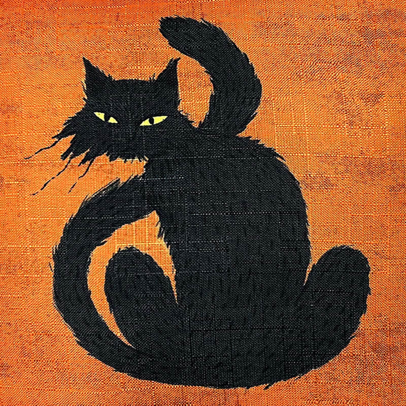 Scaredy Cat Halloween Throw Pillow, 18"