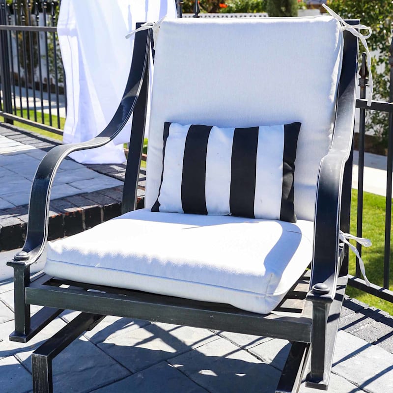 Tristin Heather White Premium Outdoor Hinged Chair Cushion