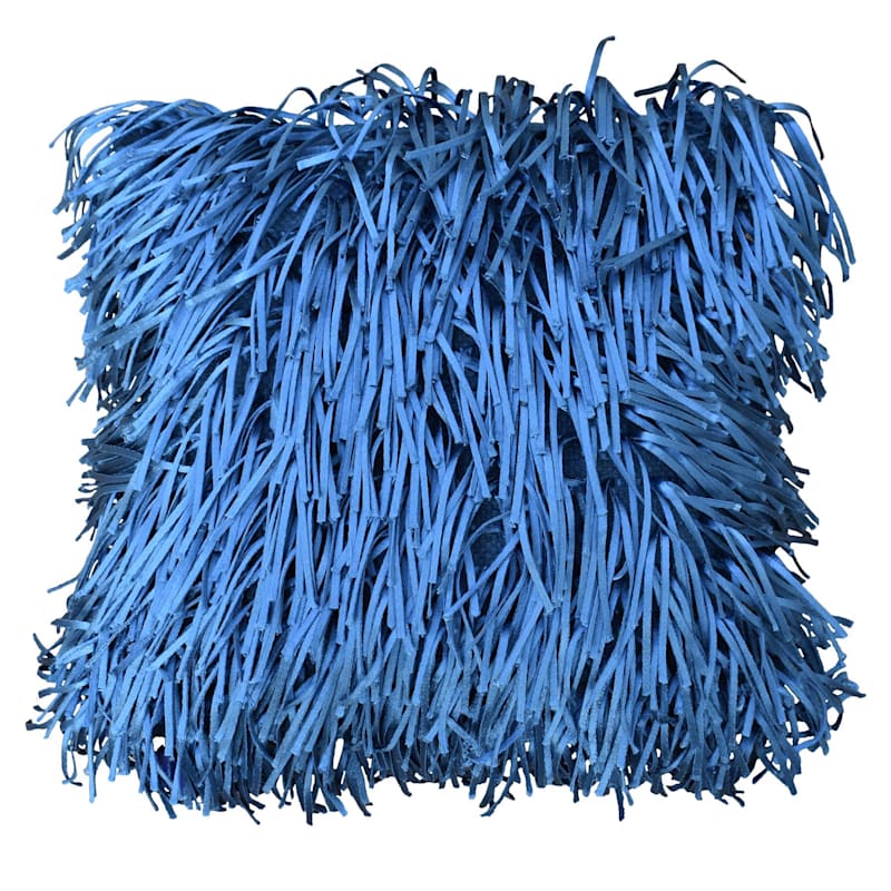 Blue shag deals pillow