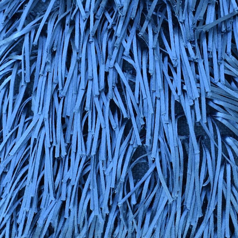 Blue shag pillow hot sale