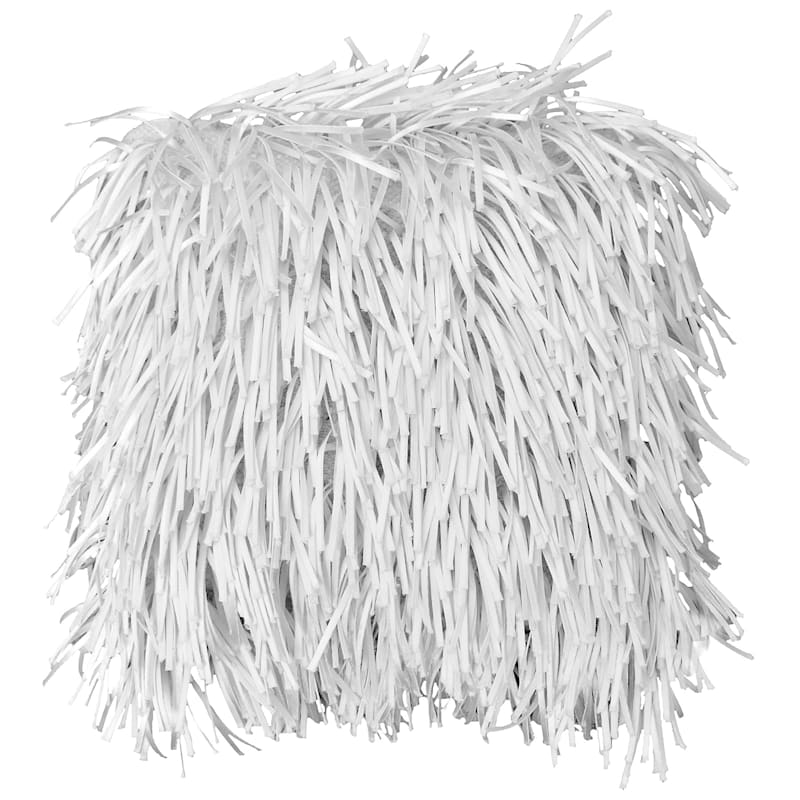 White shag sale throw pillow