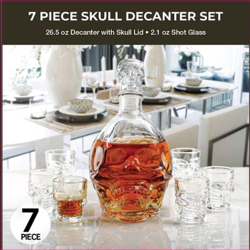 7-Piece Skull Decanter & Shot Glass Set