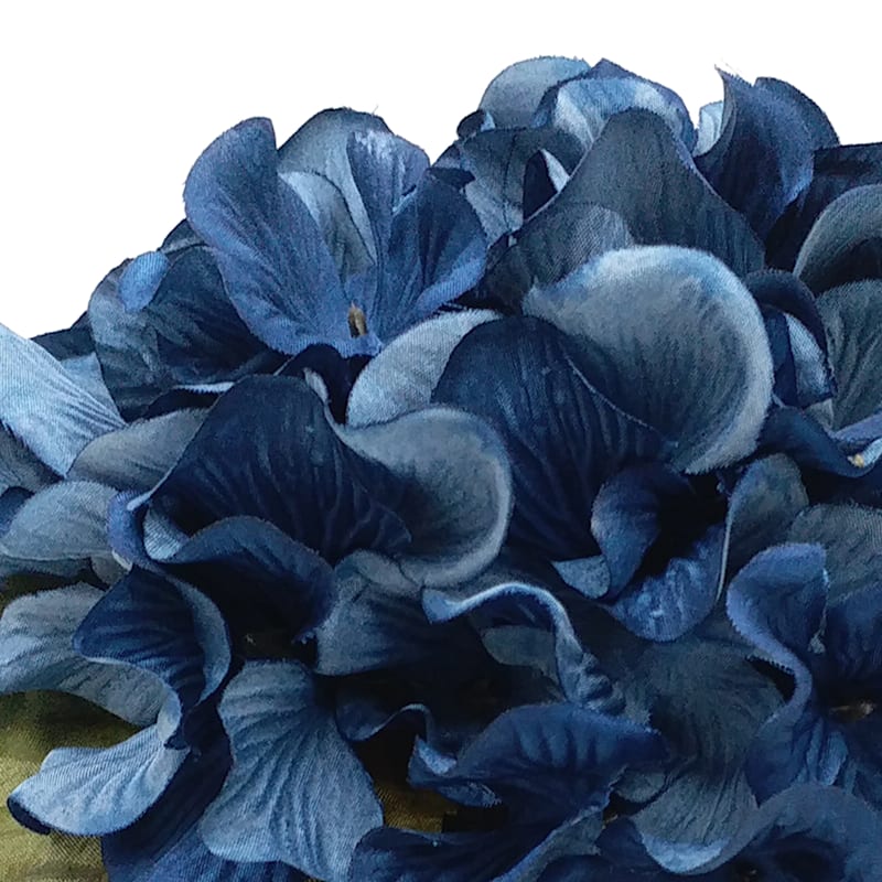 Blue Hydrangea in Mercury Glass Vase, 6.5"