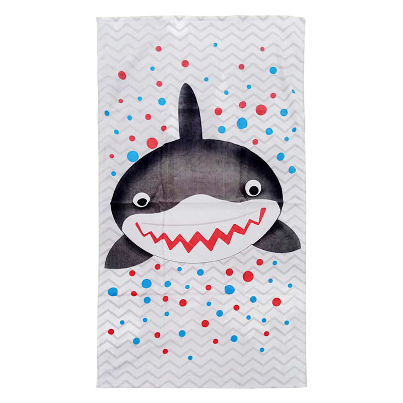 Gray Chevron Shark Beach Towel, 34x63