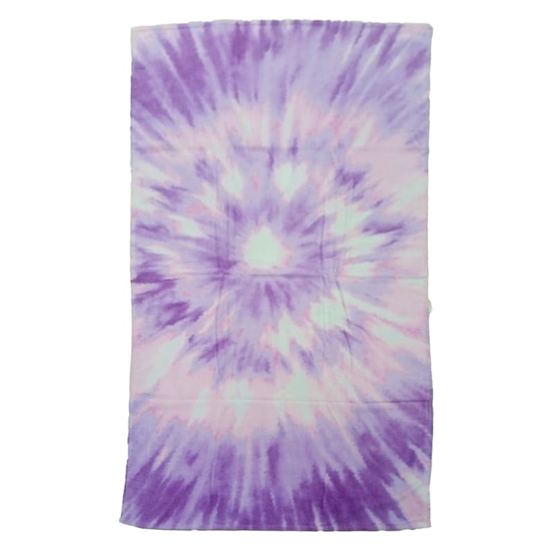Purple Tie Dye Beach Towel, 34x63