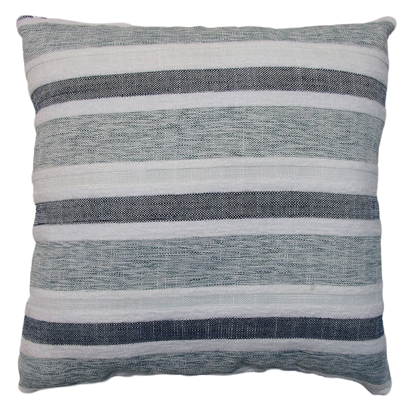 Austin Blue Woven Striped Throw Pillow, 18"
