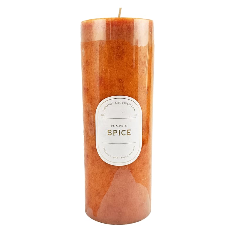Pumpkin Spice Scented Pillar Candle, 8"
