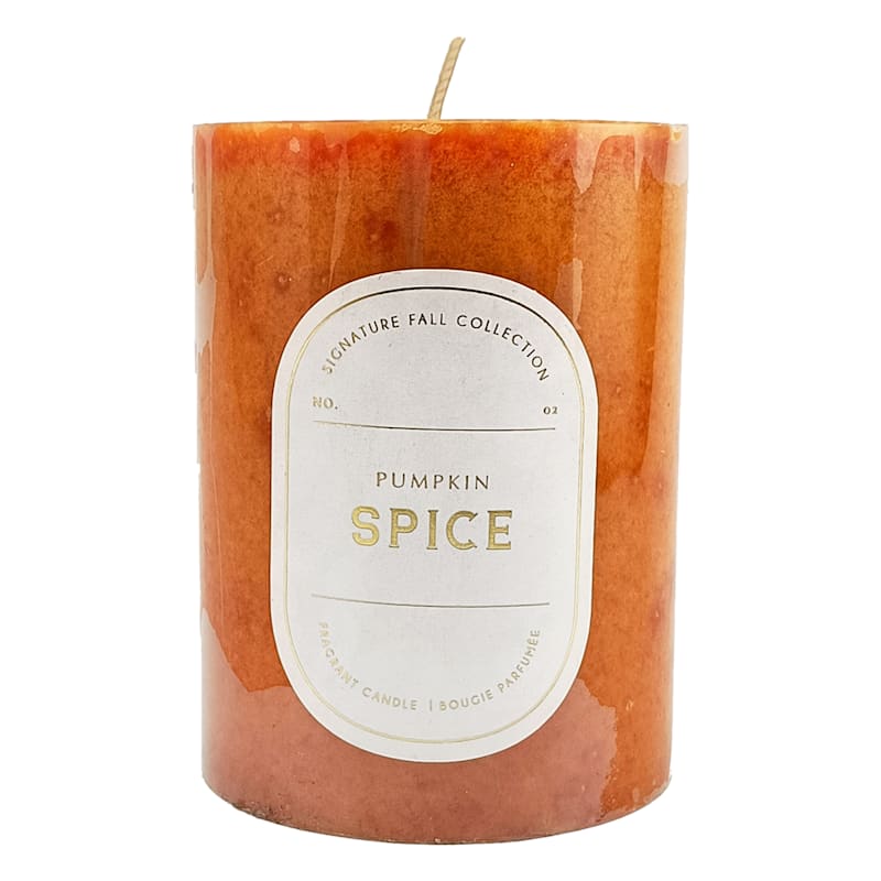 Pumpkin Spice Scented Pillar Candle, 4"