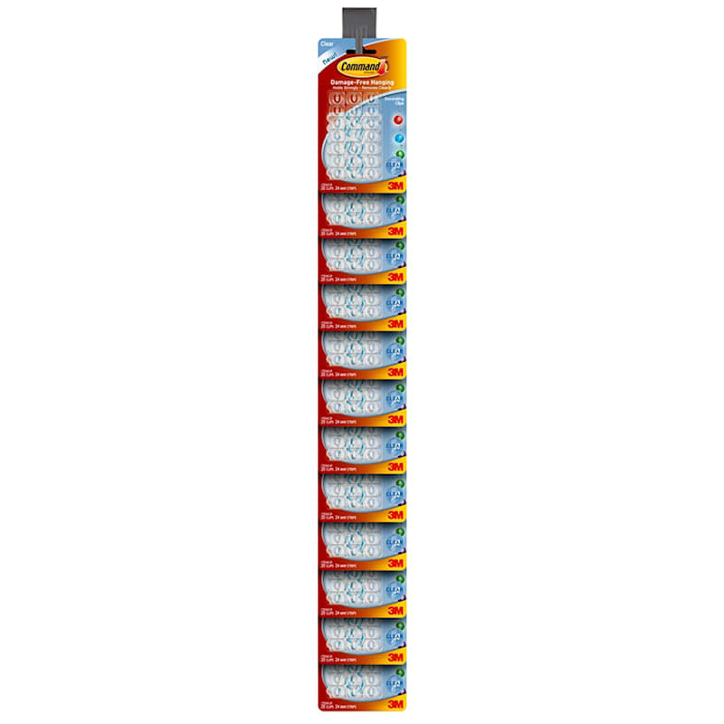 Command™ Clear Decorating Clips with Clear Strips, 20Clips/Pack