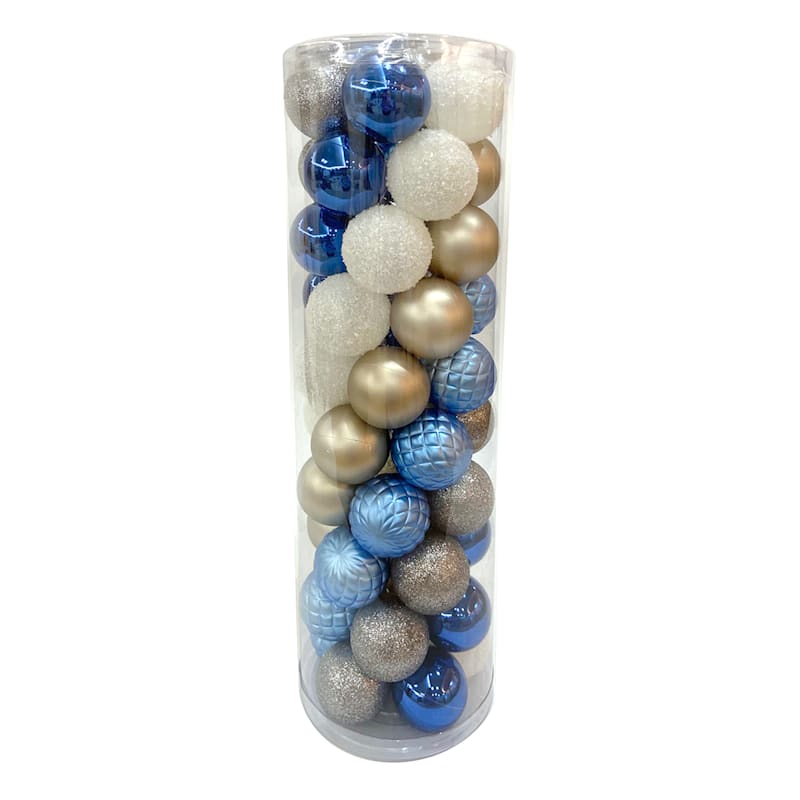 Ty Pennington 50-Count Blue Mix Shatterproof Ornaments