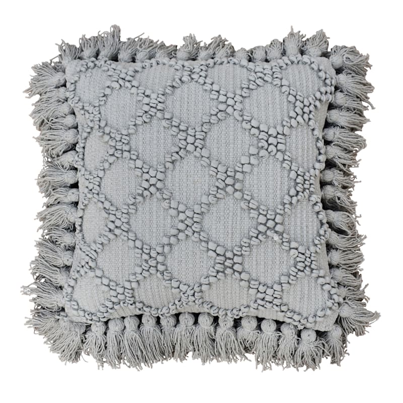 18X18 Dark Grey Handloom Woven Pillow