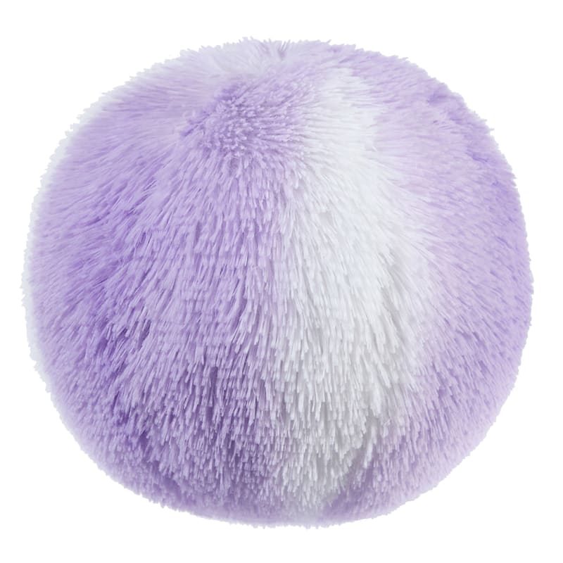 Purple Ombre Shag Puff Pillow, 9"