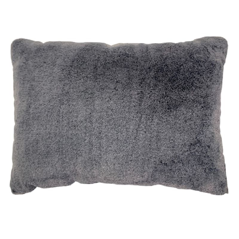 Grey faux fur throw pillow 2025