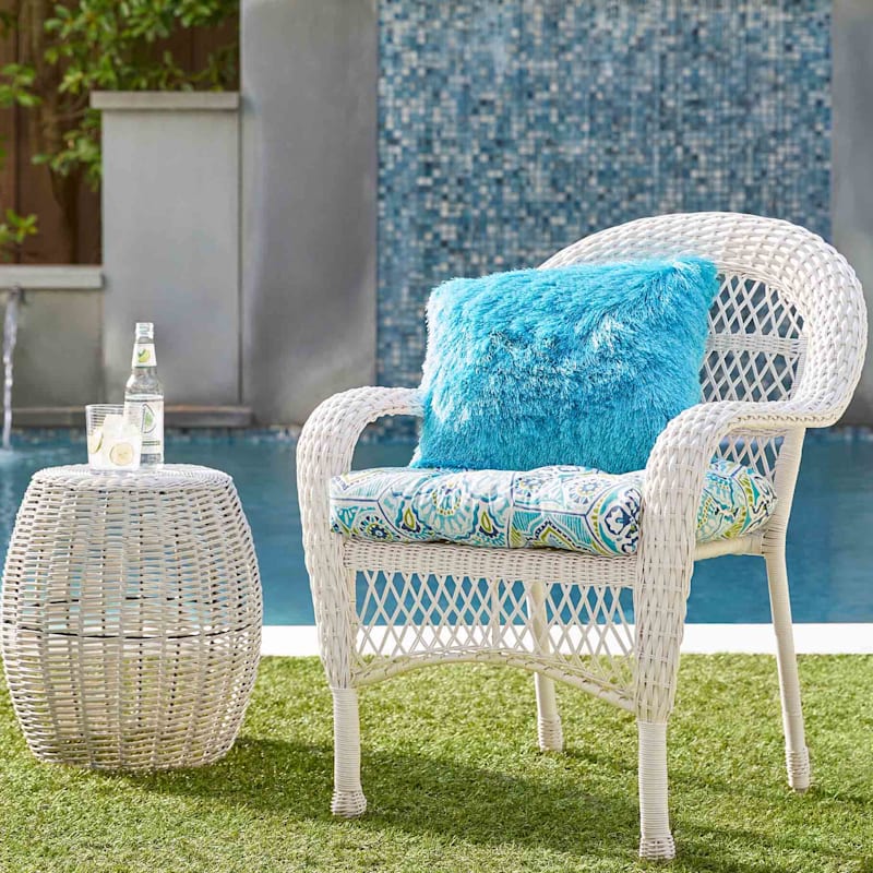 Outdoor Wicker Chair, White