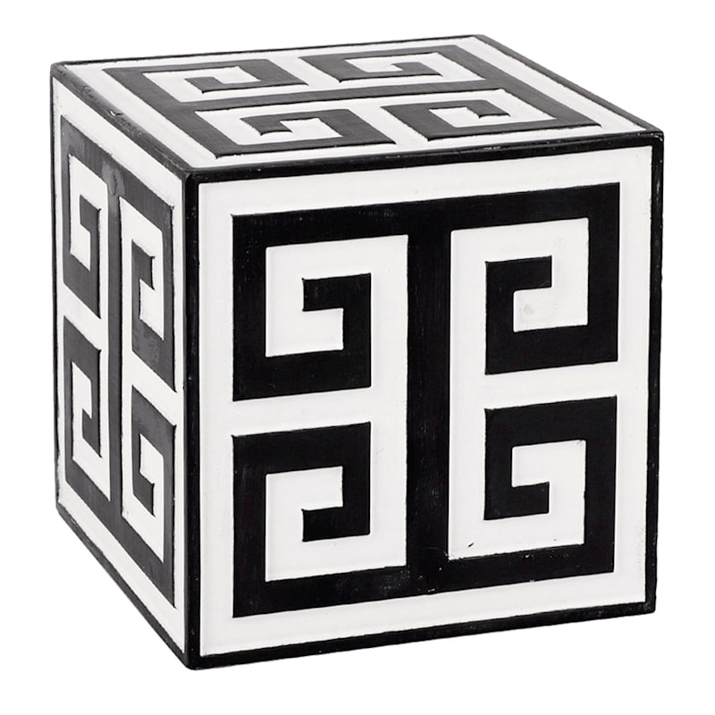Providence Black & White Greek Key Table Decor, 4"