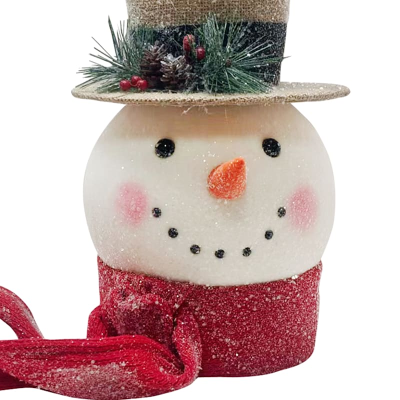 Top Hat Snowman Tree Topper, 14.5"