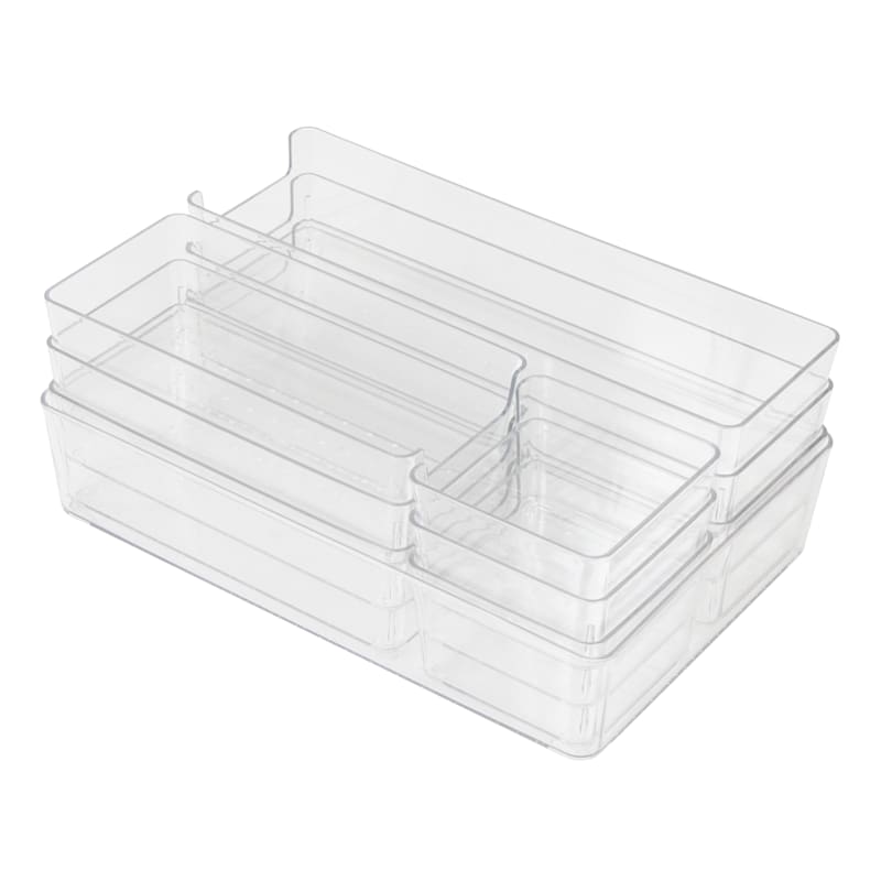 10-Piece Set Clear Plastic Desk Organizer Set