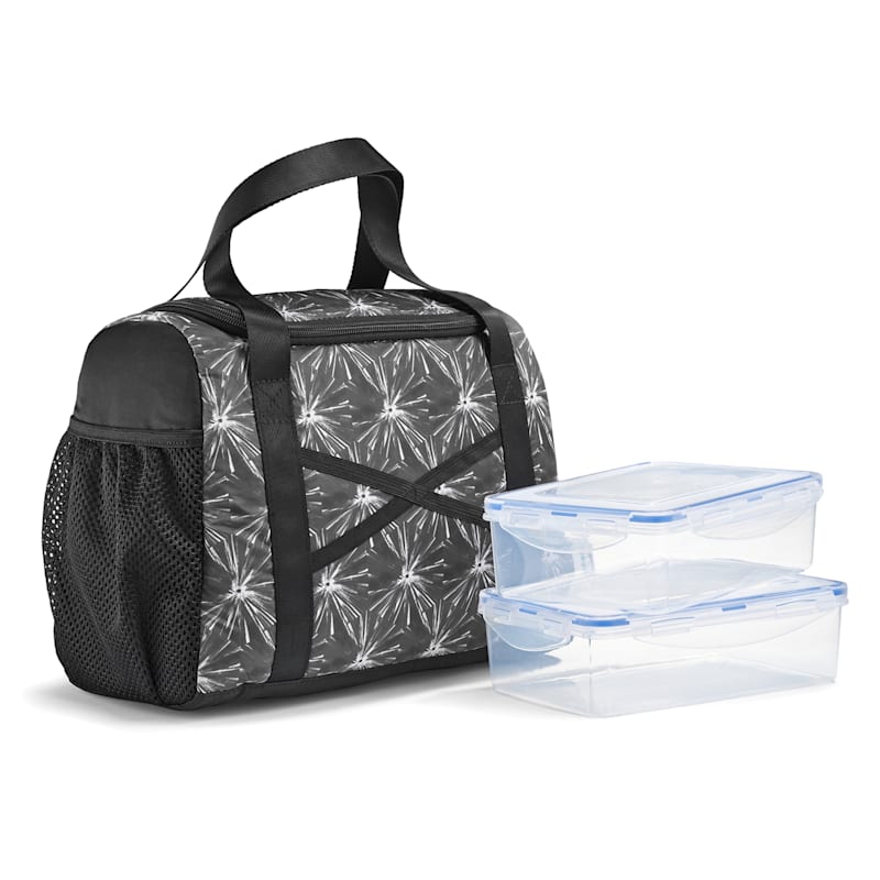 Laila Ali Kerri Hexagon Black Lunch Tote