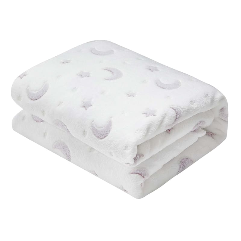 Tiny Dreamers Moon Stars Glow in the Dark Throw Blanket 50x60