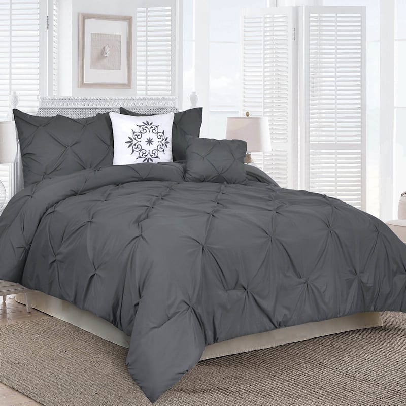 Blanca 5 Piece Grey Comforter Set King