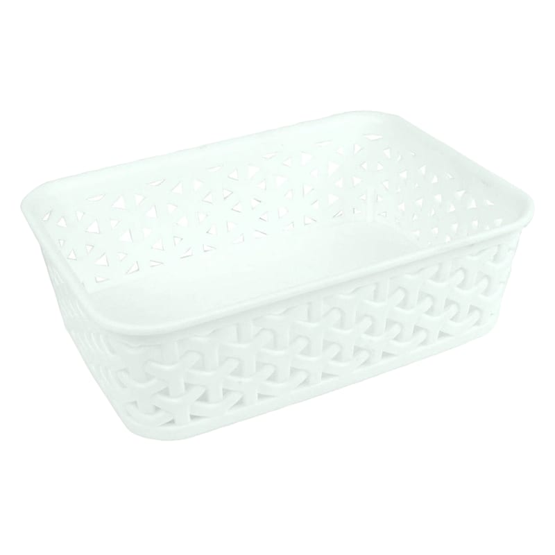 White Y-Weave Storage Basket, Extra Small