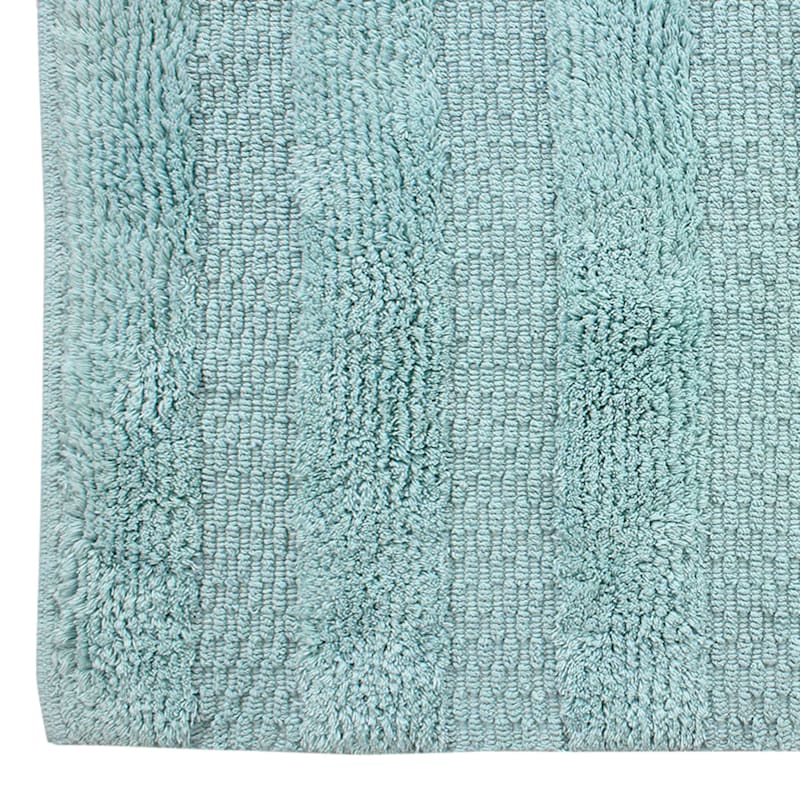 Aqua Antique Stripe Bath Rug, 21x34 At Home
